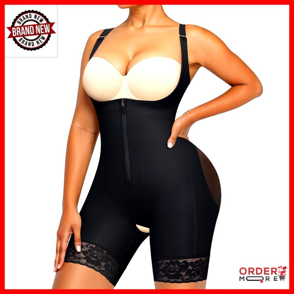 Full Body Shapewear Bodysuit Tummy Control Butt Lifter Zipper Postpartum